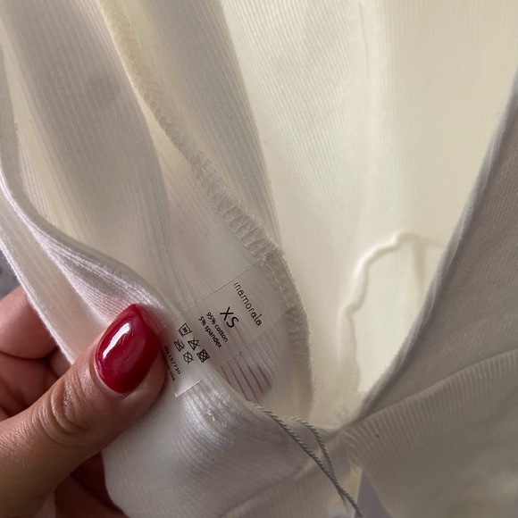 Inamorata Sunset Ribbed Romper -White XS - Picture 9 of 9